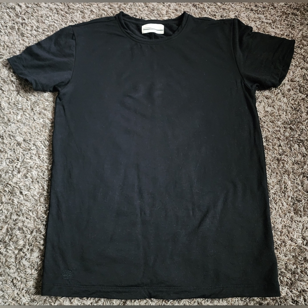 Rochambeau Black Tencel/Cupro Short Sleeve Shirt Men's S